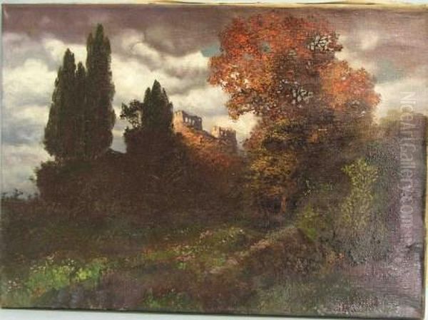 Burgruine In Der Dammerung - view 1