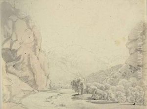 Felsige Landschaft In Den Alpen by Cantius Dillis