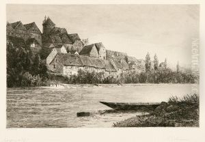 Idyllische Alte Stadt Am Fluss by Eugenie Dillmann