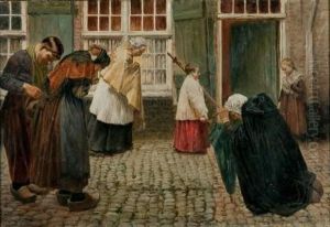La Procession, Bruges by Georges Hippolyte Dilly