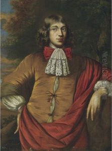 Portrait Of A Young Gentleman, Standing Half Length In A Landscape thumbnail