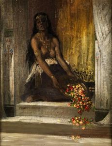 Halb Bekleidete Haremsdame by Alphonse Etienne Dinet