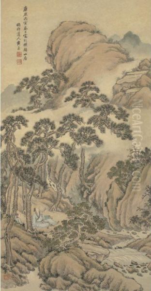 Scholar Seated In Landscape - view 1