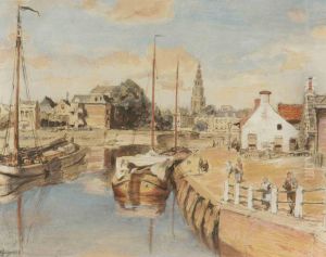 A View Of The Hoendiepskade, Groningen, The Martinitoren Beyond