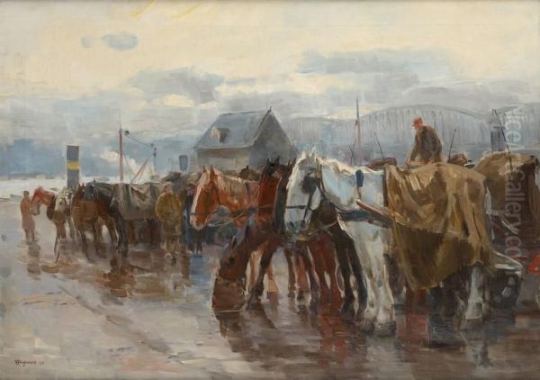 Le Chariot Attele Au Bord Dufleuve - view 1