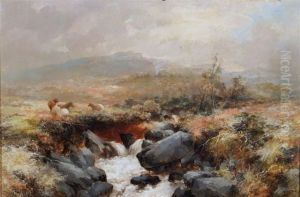 Scene With Horses On The Moor by Thomas, Junior Dingle