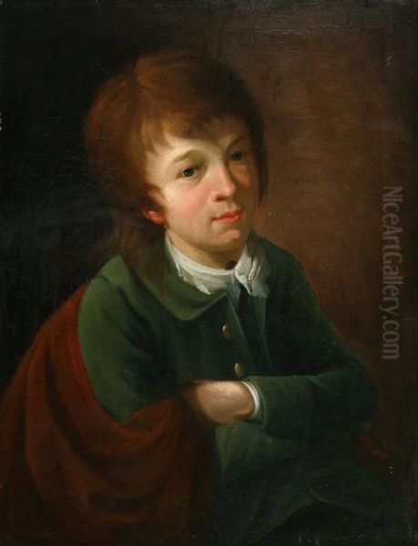 Portrait Of A Boy, Wearing Green Jacket, With Arms Folded - view 1