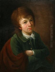 Portrait Of A Boy, Wearing Green Jacket, With Arms Folded
