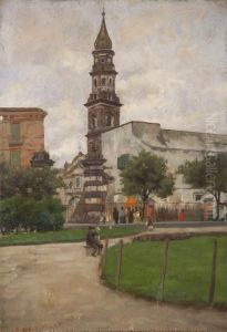 Porta Del Carmine Nel 1880 by Francesco Paolo Diodati