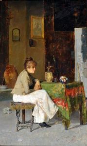 Interno Con Figura by Francesco Paolo Diodati