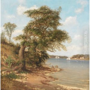 Sunlit Harbour With Sailboats by Helmuth Dirckinck-Holmfeld