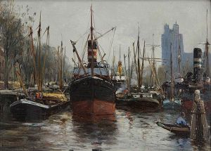 Havengezicht by Antonius Bernardus Dirckx