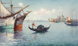 View Of The Canal Grande In Venice by Antonius Bernardus Dirckx
