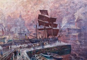 Grey Weather At Pipervika, Akershus by Carl-Edvard Diriks