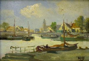 Harbour Scene With Boats And Buildings In The Distance by Andreas Dirks