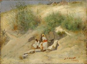A La Fontaine A Tanger. by Jean Discart