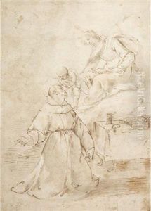 Vision Of Saint Bernard Of Clairvaux by Giovan Battista Discepoli Lo Zoppo Da Lugano