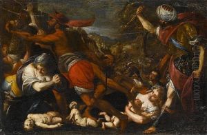 The Massacre Of The Innocents by Giovan Battista Discepoli Lo Zoppo Da Lugano