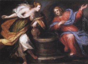Cristo E La Samaritana by Giovan Battista Discepoli Lo Zoppo Da Lugano
