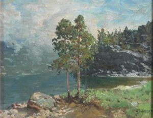 Fjord Landscape by Andreas Edvard Disen