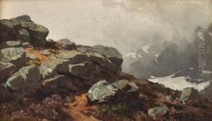 Hoyfjellslandskap 1878 by Andreas Edvard Disen