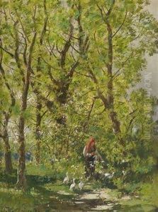 Die Gansehirtin by Adolf Gustav Ditscheiner