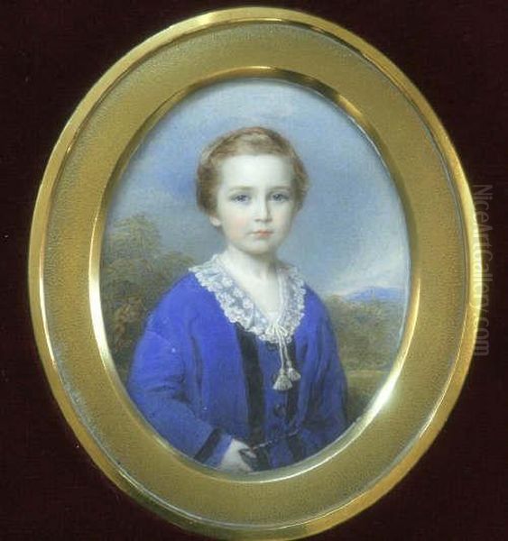 Miniature Of Greville John Massey Bagot Chester With Parkland Beyond Oval 3.75 X 3in - view 1