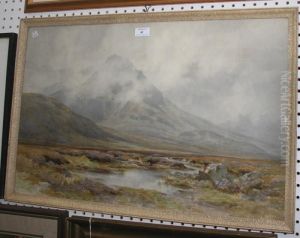View Of A Mountain And Meandering Stream by Arthur Percy Dixon