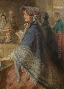 The Lady In The Blue Shawl by Arthur Percy Dixon