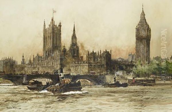 The Houses Of Parliament From The Thames - view 1