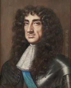 Portrait Of King Charles Ii, Bust-length, In Lace Steinkirk And Wearing The Sash Of The Order Of The Garter
