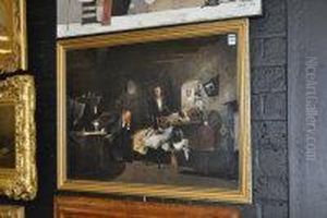 Doctor Visiting A Sick Child by Thomas James Dixon