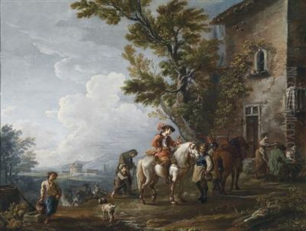 Resting In Front Of The Tavern - view 1