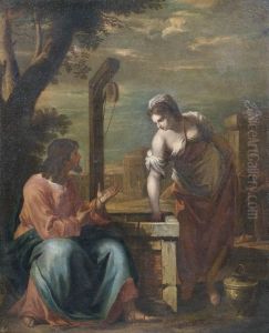 Christus Und Die Samariterin Am Brunnen by Gaspare Diziani