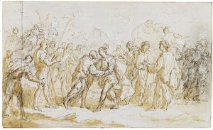 Joseph Empfangt Seinen Vater Und Seine Bruder by Gaspare Diziani