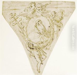 Church Dignitary With Insignia And Putti Church Dignitary With Insignia And Putti