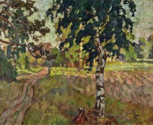 Sonnendurchflutete Landschaft. by Kaigorodoff Anatoli Dmitriewitsch