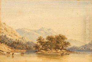 Helvellyn Scene Accross Rydal Water by John Dobbin