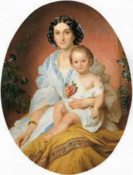 Bildnis Einer Jungen Dame Mit Ihrem Kind. - view 1