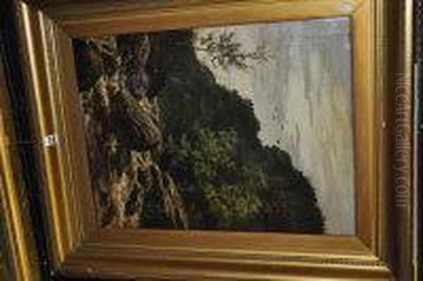 Highland Glen With Waterfall And Fishermen - view 1