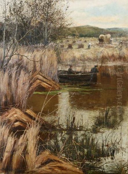 Scottish Mere Landscape With Figures In A Sloop - view 1