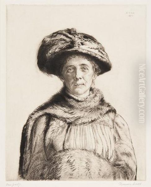 Lady In A Hat, Fur Stole And Muff - view 1