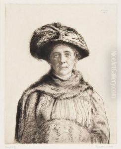 Lady In A Hat, Fur Stole And Muff