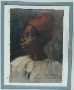 " Portrait D Une Jeune Femmenoire by J.C. Doefs-Jacobs