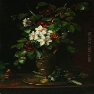 Still Life With Flowers In A Vase by Augusta Dohlmann