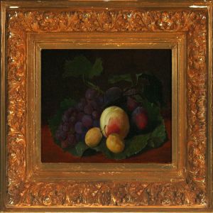 Still Life With Fruit On A Leaf by Augusta Dohlmann