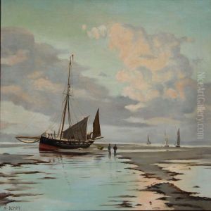 Coastal Scene From Sonderho On Fano, Denmark by Heinrich Dohm