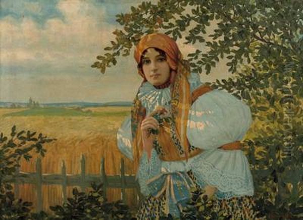 Junge Frau In Landlicher Tracht - view 1