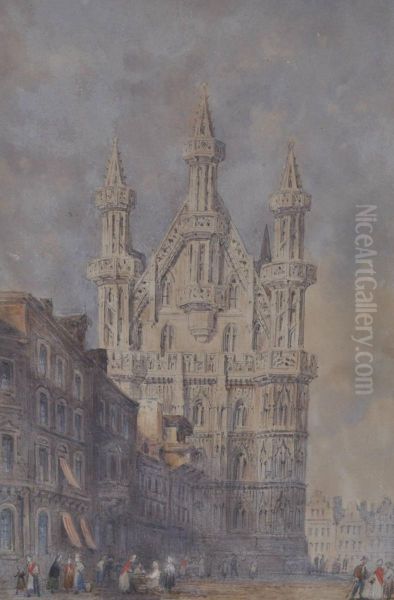 Figures Near Nuremburg Cathedral - view 1