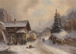 Village Street Im Winter